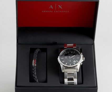 Armani Exchange Outerbanks Chronograph Watch & Bracelet Gift Set