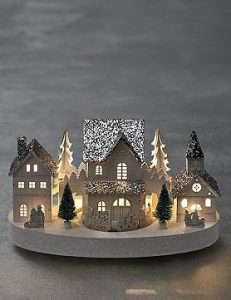 Lit House Scene With Train